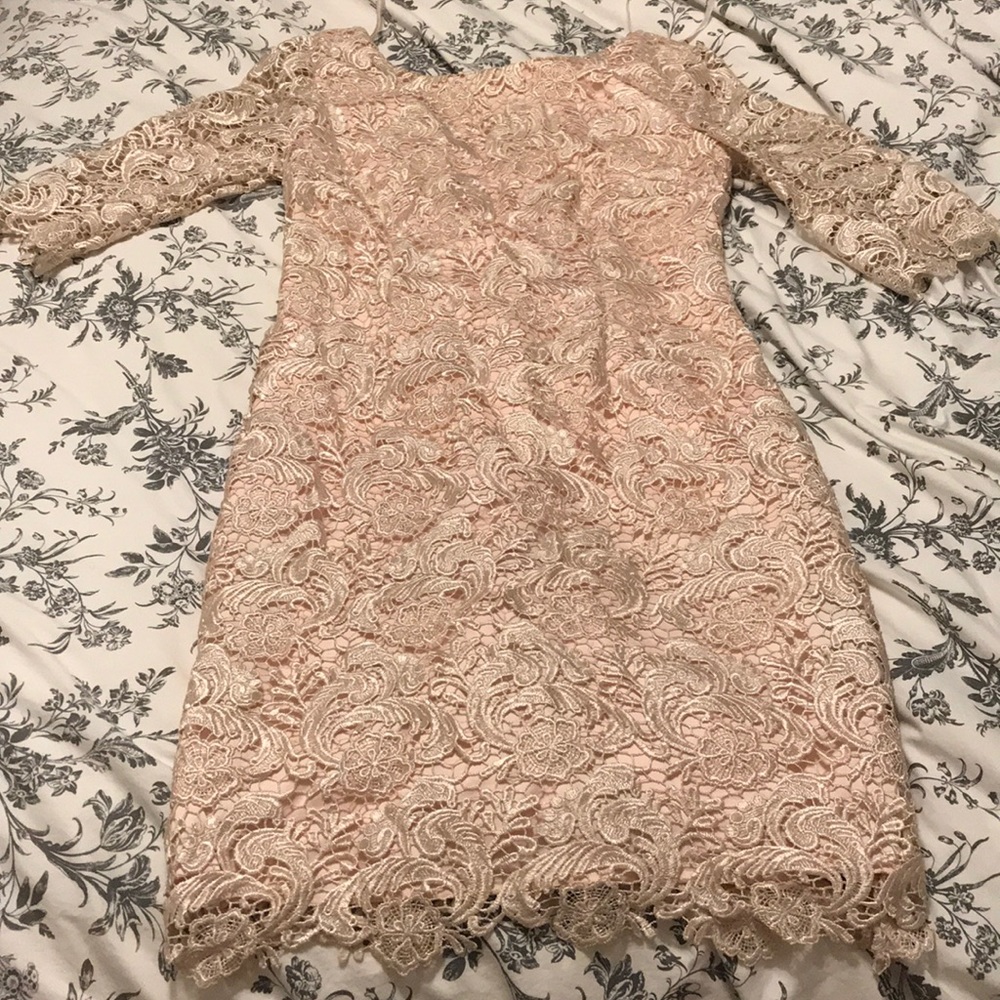 Blush Lace Cocktail Dress. Size 6.